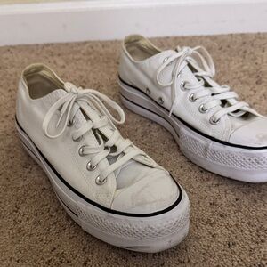 Converse Platform White Canvas Sneakers women’s size 8